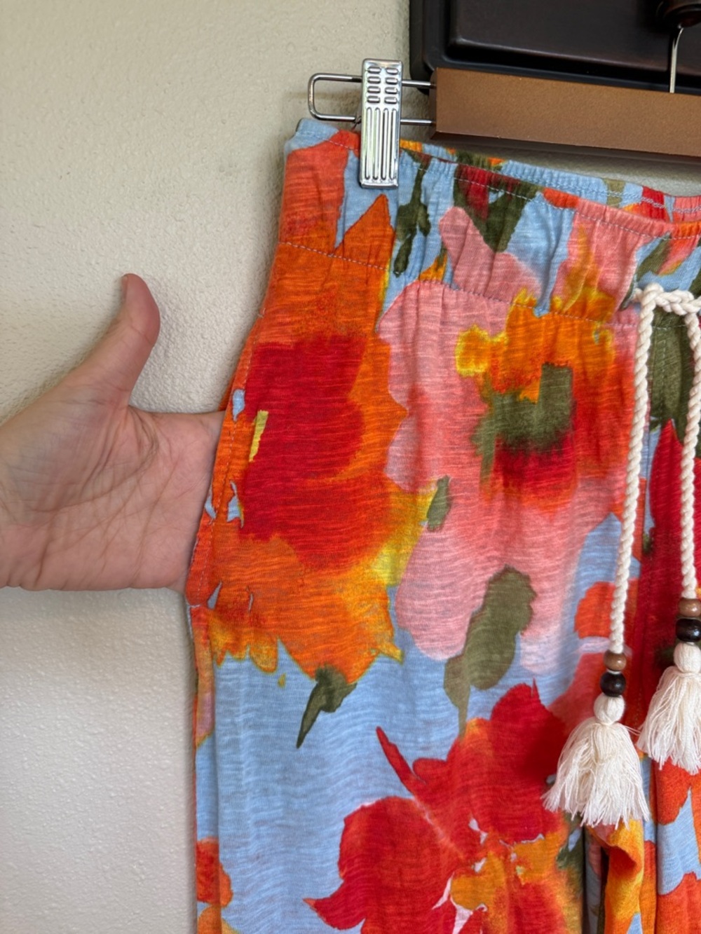 Joie Multicolor Floral Linen-Blend Beach Pants Small - Picture 3 of 7